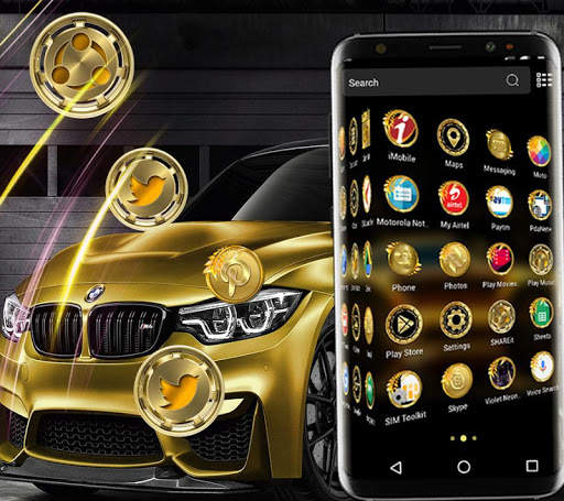 Golden Car Launcher Theme screenshot 1