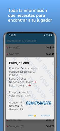 OSM Transfer: Lista ojeador screenshot 3