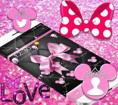 Pink Black Minny Bowknot Theme screenshot 3