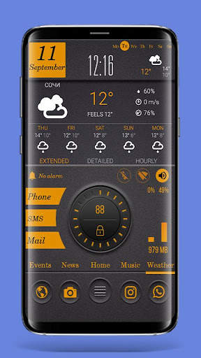 Тема DarkOrange для Total Launcher screenshot 3