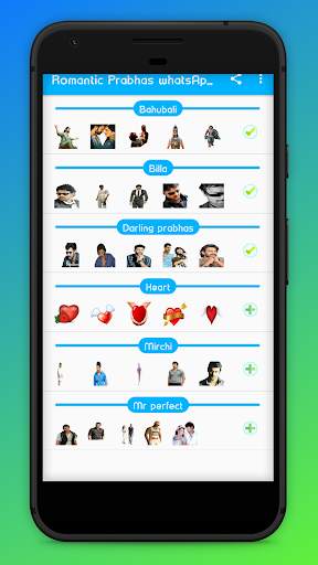 Romantic Prabhas whatsapp sticker screenshot 1