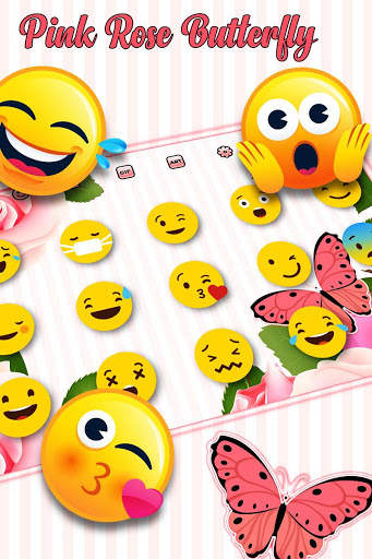 Pink Rose Butterfly Keyboard screenshot 3