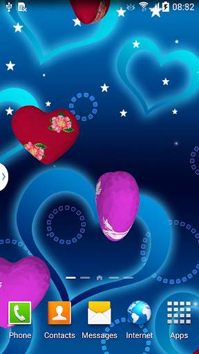 3D Hearts Live Wallpaper 1 تصوير الشاشة