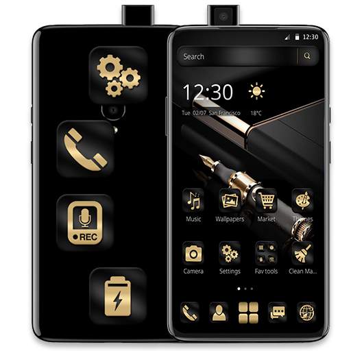 Metallic Golden Black Business Theme 1.1.3
