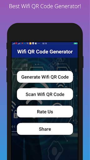 Wifi QR Code Scanner: Barcode Show Wifi password screenshot 1