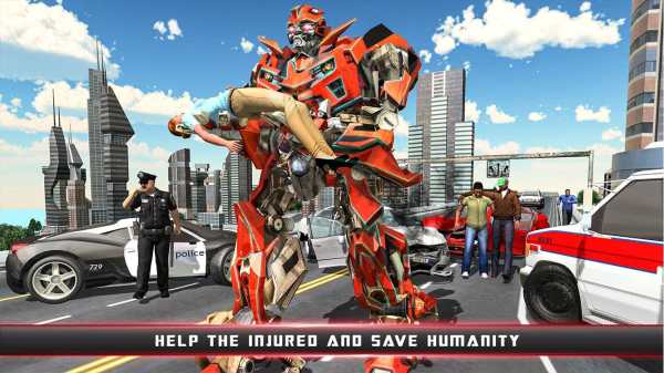 City Ambulance Robot Transformation Game Training screenshot 2