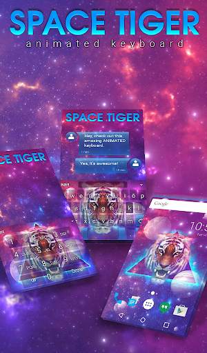 Space Tiger Animated Keyboard   Live Wallpaper screenshot 1