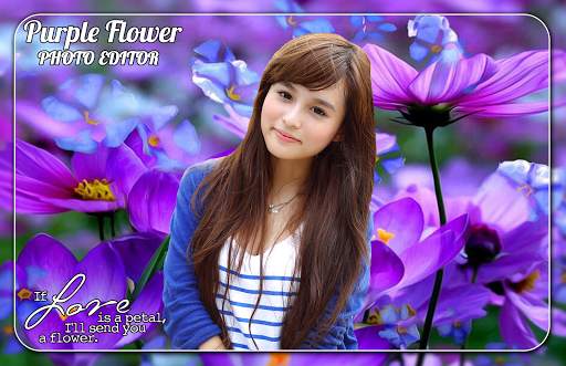 Purple Flower Photo Editor screenshot 1