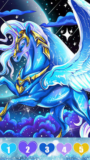Unicorn color by number: Coloring games offline screenshot 7