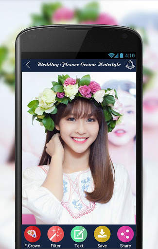 Wedding Flower Crown Hairstyle screenshot 3