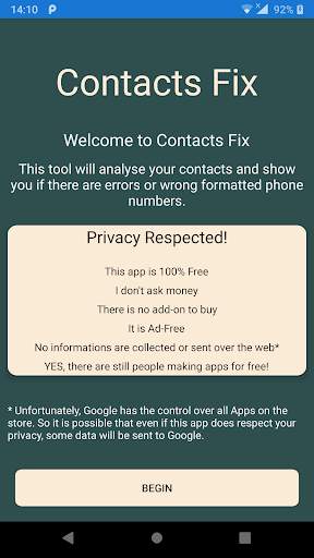 Contacts Fix 1 تصوير الشاشة