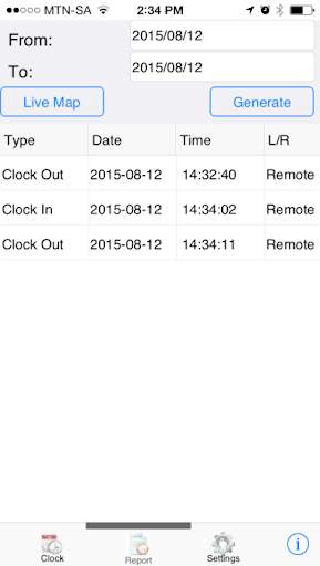 ERS Biometrics Mobile Clock screenshot 3