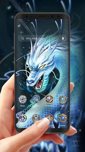 Divine Cool White Dragon-APUS Launcher theme screenshot 1