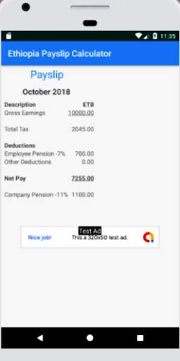 Ethiopia Payslip Calculator screenshot 2