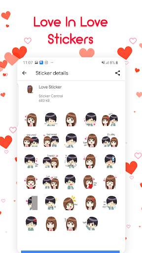 Couple Love Stickers for Whatsapp - WAStickerApps screenshot 1