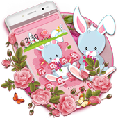 Cute Salmon Bunny 2D Theme icon