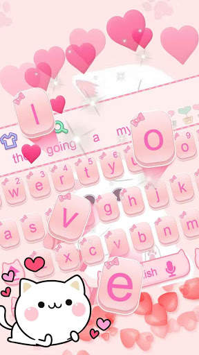 Cute Pink Kitty Keyboard screenshot 2