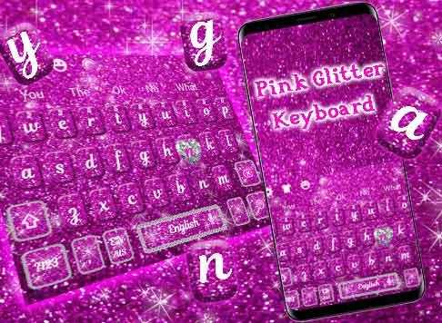 Pink Glitter Keyboard Theme screenshot 6