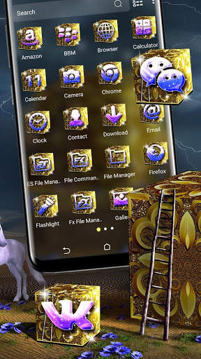 Golden Cube Launcher Theme screenshot 2