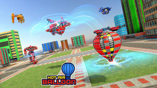Hot Air Balloon Robot Car Transform Robot Games screenshot 5