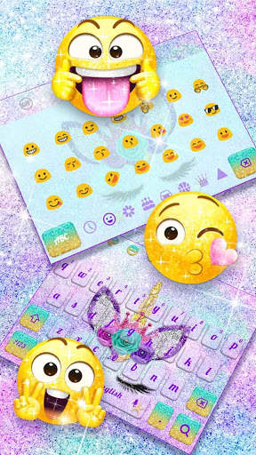 Glitter Unicorn Keyboard screenshot 3