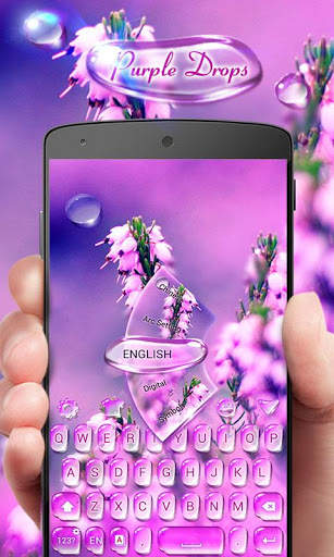Purple Drops GO Keyboard Theme screenshot 2