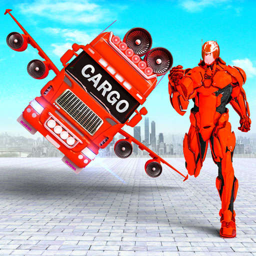 Flying Cargo Transport Truck Transform Robot Games 11.1