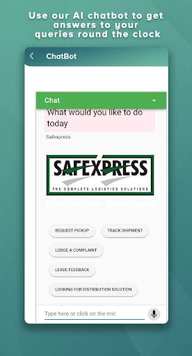 Safexpress Green APP screenshot 1
