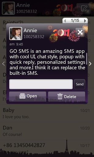 GO SMS Pro New Year - Night screenshot 2
