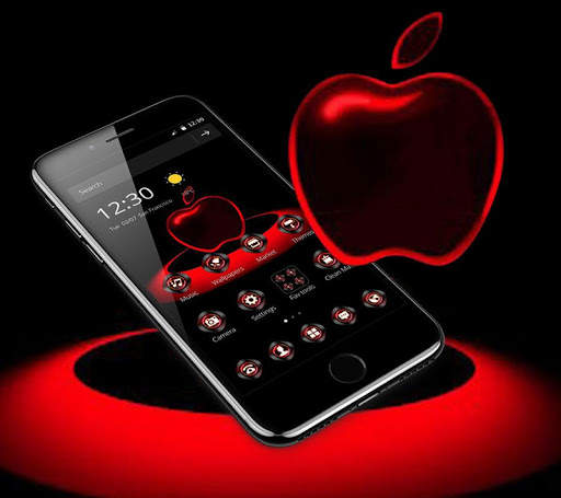 Red Neon Apple Dark Theme screenshot 3