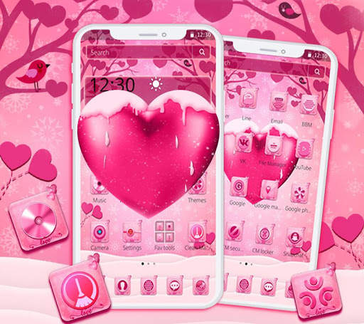 Pink Lovely Heart Theme screenshot 2