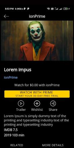 Ionic 4 prime video App Template 3 تصوير الشاشة