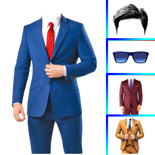 Men casual suit photo editor icon