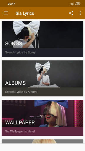 Sia Lyrics screenshot 2