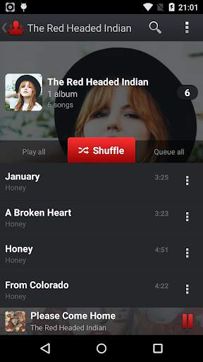PlayerPro Red Fusion Skin 7 تصوير الشاشة