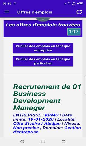 Professionnallink - offres d'emploi - recrutement screenshot 2