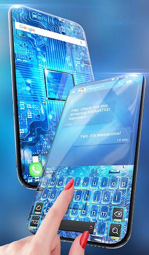 Cyber Neon Animated Keyboard + Live Wallpaper screenshot 1