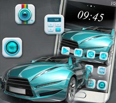 Blue Speeding Car Theme 5 تصوير الشاشة