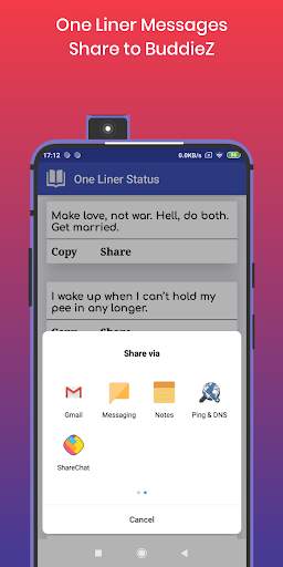 One Liner English Hindi Status Quotes Ads Free screenshot 2