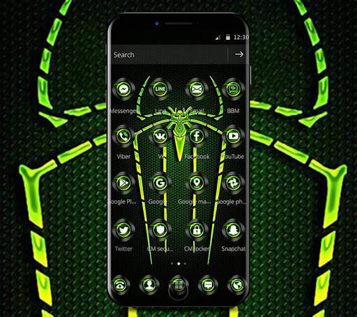Green Fluorescent Spider Theme screenshot 4