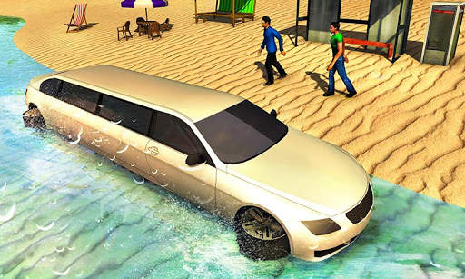 Beach Water Surfer Limousine Car Driving Simulator screenshot 4