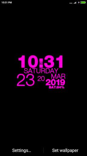 Digital Clock Wallpaper Clock screenshot 4