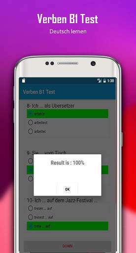 Verben B1 Test screenshot 4