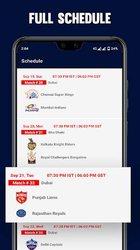 Schedule for IPL 2021 screenshot 2