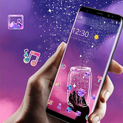 Violet Galaxy Glitter Bottle Theme 1.1.2