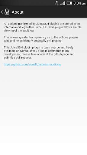JuiceSSH Plugin Audit Log screenshot 2