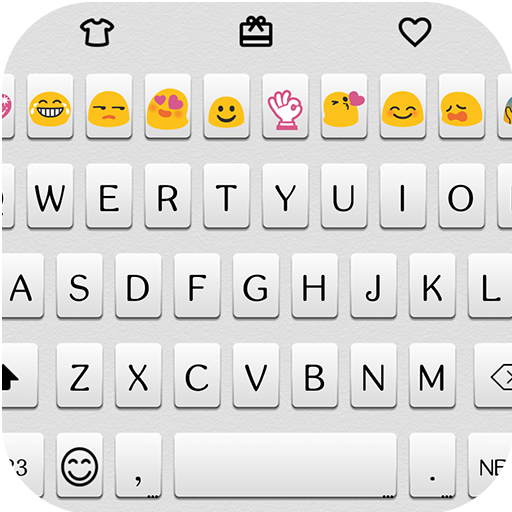 Simple White Emoji Keyboard icon