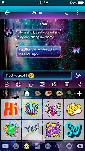Wish Butterfly Dream Emoji Keyboard Theme स्क्रीनशॉट 3
