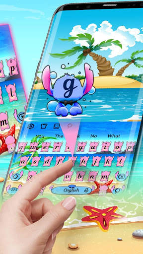 Pink Monster Keyboard Theme screenshot 2