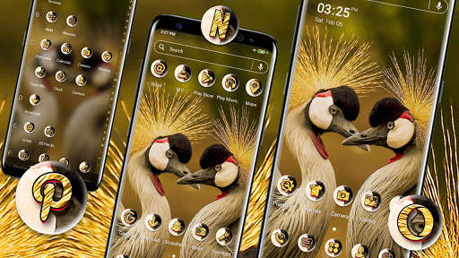 Grey Crowned Crane Launcher Theme screenshot 3